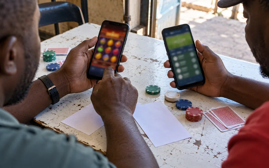About Zambia Casino Atlas illustrated with two betting phones checked alongside blank coupons.