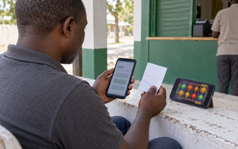 Payment reference checked beside a betting phone
